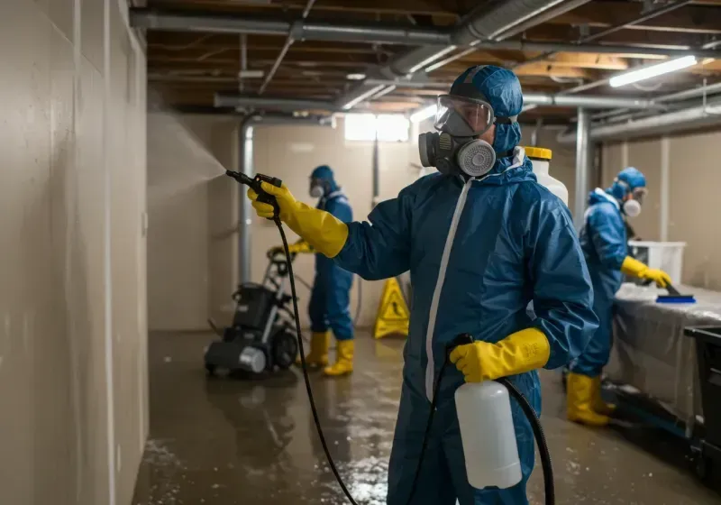 Basement Sanitization and Antimicrobial Treatment process in Brookville, IN