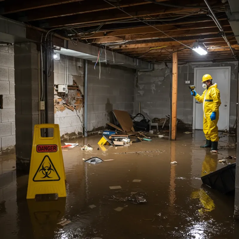 Flooded Basement Electrical Hazard in Brookville, IN Property