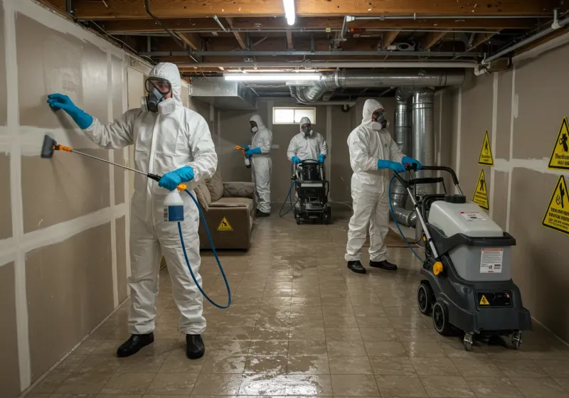 Basement Moisture Removal and Structural Drying process in Brookville, IN